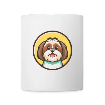Shih Tzu Race de chien Dessin animé coloré Kawaii Clipart - Mug blanc - blanc - Devant