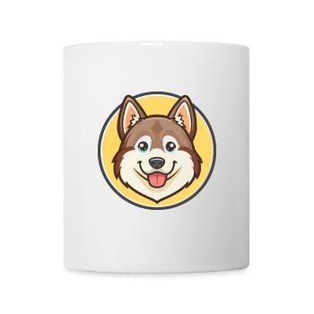 Chien Husky Sibérien, dessin animé Kawaii - Mug blanc - blanc - Devant