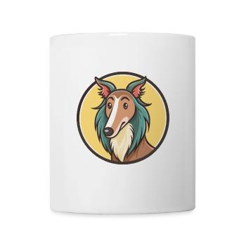 Silken Windhound Chien Race Dessin animé Kawaii Clipart - Mug blanc - blanc - Devant