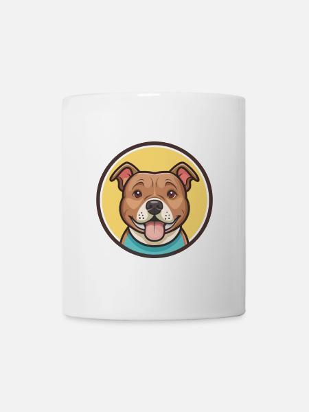 Staffordshire Bullterrier Hunderasse Lustige Karikatur - Tasse - Weiß