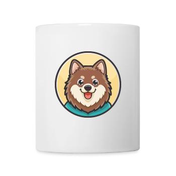 Schwedische Lapphund Hunderasse Cartoon Kawaii Clipart - Tasse - Weiß - Vorne