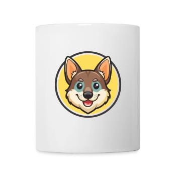 Suédois Vallhund Chien Race Dessin animé Kawaii Clipart - Mug blanc - blanc - Devant