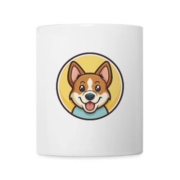 Telomian Chien Race Coloré Dessin Animé Kawaii Clipart - Mug blanc - blanc - Devant