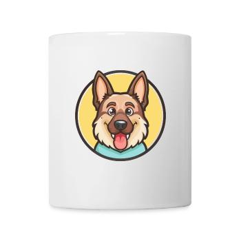 Schäferhund Rasse Cartoon Kawaii Clipart - Tasse - Weiß - Vorne
