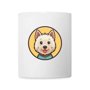 Westie Hund Rasse Cartoon Kawaii Clipart Tier Haustier - Tasse - Weiß - Vorne
