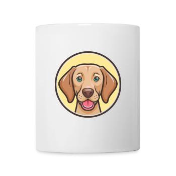 Vizsla chien race dessin animé Kawaii Clipart animal de compagnie - Mug blanc - blanc - Devant