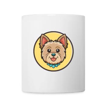 Yorkshire Terrier Dog Breed Cartoon Kawaii Clipart - Mug - white - Front