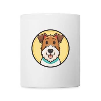 Wire Fox Terrier Dog Breed Cartoon Kawaii Clipart - Mug - white - Front