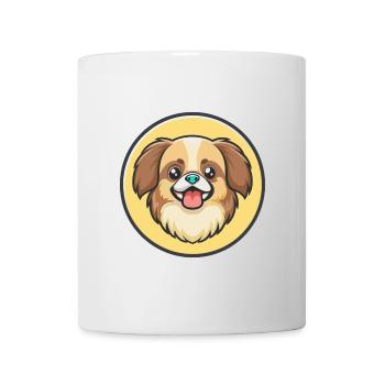 Épagneul tibétain chien race dessin animé Kawaii Clipart - Mug blanc - blanc - Devant