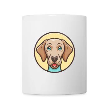 Weimaraner Hund Rasse Cartoon Kawaii Clipart Tier - Tasse - Weiß - Vorne