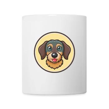 Wirehaired Dachshund Dog Breed Cartoon Kawaii Pet - Mug - white - Front
