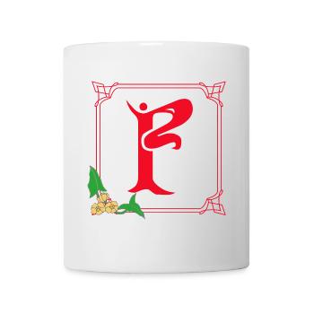 Art Nouveau F Red - Mug - white - Front
