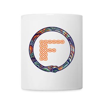 knoten f mit keltischer schlange - Tasse - Weiß - Vorne