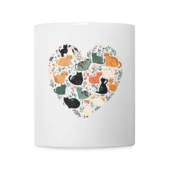 Katzenherz für Katzenliebhaber - Tasse - Weiß - Vorne