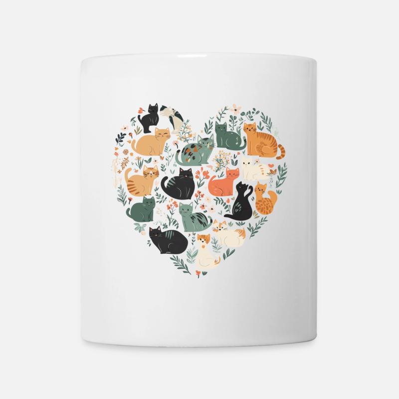 Cat heart for cat lovers - Mug - white