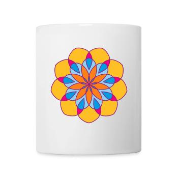 Yoga Mandala Sonne Meditation om Namaste Shanti - Tasse - Weiß - Vorne