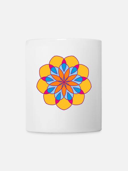 Yoga Mandala Sonne Meditation om Namaste Shanti - Tasse - Weiß