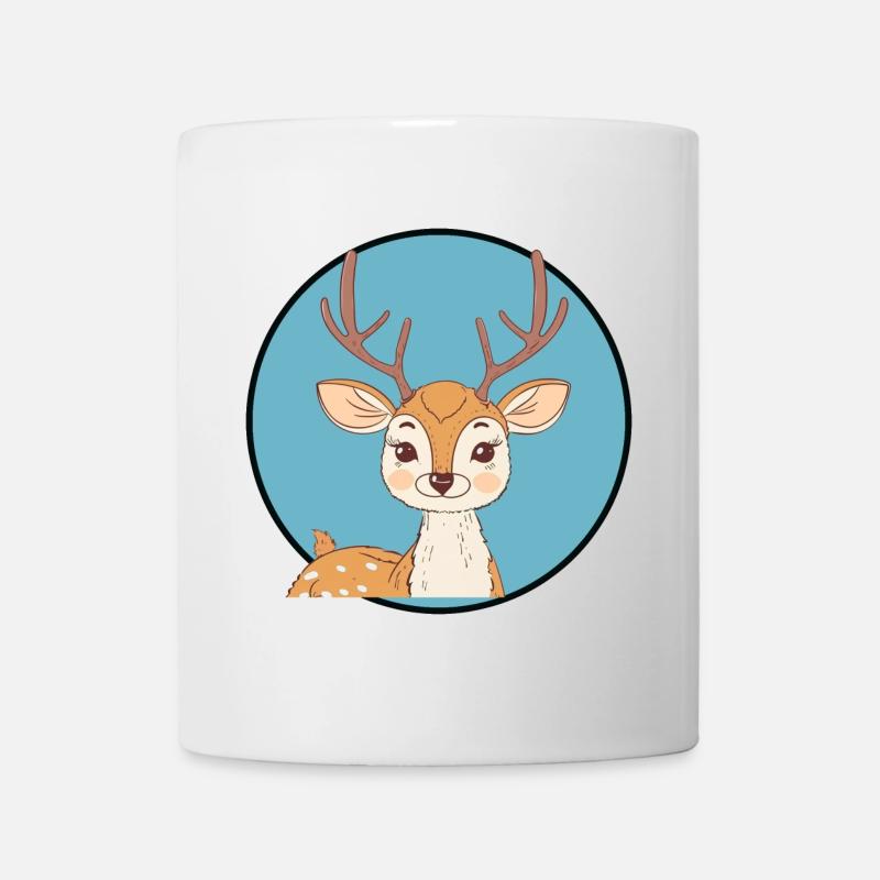 Hirsch Wald Waldbewohner - Tasse - Weiß