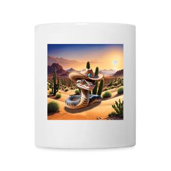 Süße Schlange mit Cowboyhut - Tasse - Weiß - Vorne