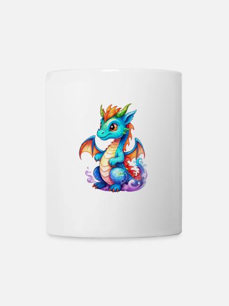 Aquarelles de dragon - Mug blanc - blanc