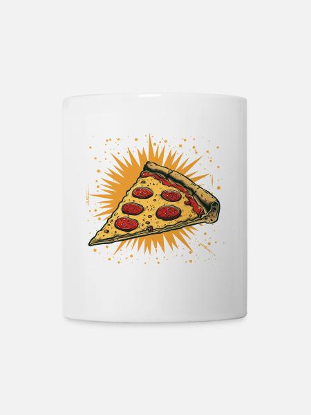 Pizzastück Grafik - Tasse - Weiß
