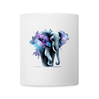 Éléphant majestueux en aquarelle - Mug blanc - blanc - Devant