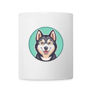 Alaskan Klee Kai Chien Race Dessin animé Kawaii Clipart - Mug blanc - blanc - Devant
