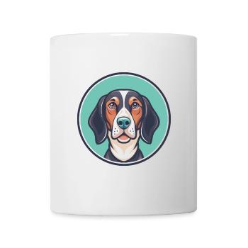 Anglais américain Coonhound chien race dessin animé drôle - Mug blanc - blanc - Devant