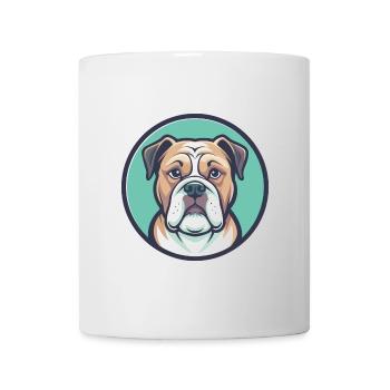Bouledogue américain chien race dessin animé Kawaii Clipart - Mug blanc - blanc - Devant