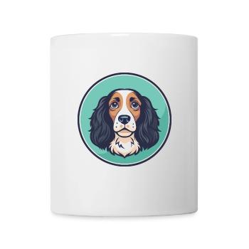Alpine Spaniel Dog Breed Cartoon Kawaii Clipart - Mug - white - Front