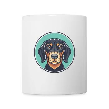 Chien de chasse noir et feu autrichien Chien Race Dessin animé Animal de compagnie - Mug blanc - blanc - Devant