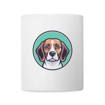Beagle Harrier Hunderasse Cartoon Kawaii Clipart - Tasse - Weiß - Vorne