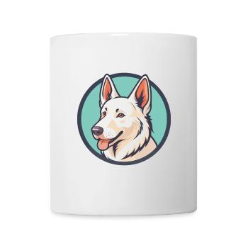 Berger Blanc Suisse Dog Breed Funny Cartoon Kawaii - Mug - white - Front