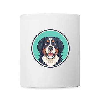 Bernese Mountain Dog Breed Cartoon Kawaii Clipart - Mug - white - Front