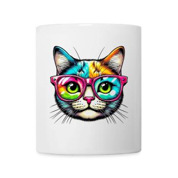 Kater mit Sonnenbrille - Tasse - Weiß - Vorne