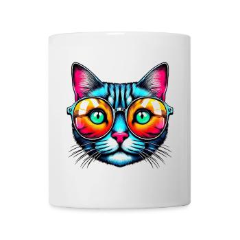 Kater mit Sonnenbrille - Tasse - Weiß - Vorne