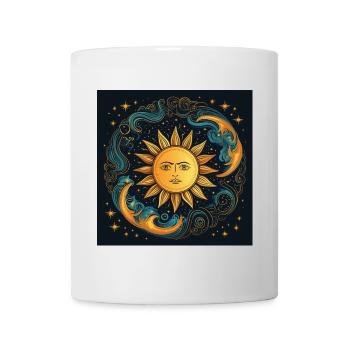 Sonnenmondzyklus kosmische Kunst - Tasse - Weiß - Vorne
