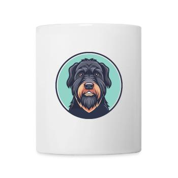 Schwarzer Russischer Terrier Hund Rasse Karikatur Kawaii Haustier - Tasse - Weiß - Vorne