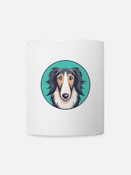 Barzoï Chien Race Dessin Animé Kawaii Clipart Animal Animal Pet - Mug blanc - blanc