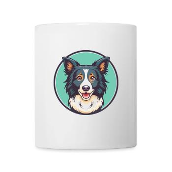 Border Collie Hunderasse Cartoon Kawaii Clipart Haustier - Tasse - Weiß - Vorne
