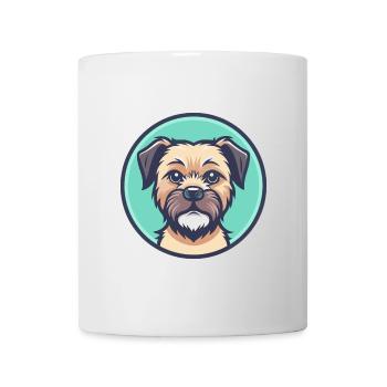 Border Terrier Chien Race Dessin animé Kawaii Clipart - Mug blanc - blanc - Devant
