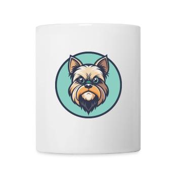 Griffon de Bruxelles Race de chien Dessin animé Kawaii Clipart - Mug blanc - blanc - Devant