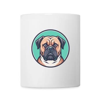 Bullmastiff Chien Race Drôle Dessin animé Kawaii Clipart - Mug blanc - blanc - Devant