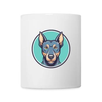 Bleu dentelle chien race dessin animé Kawaii Clipart Animal - Mug blanc - blanc - Devant