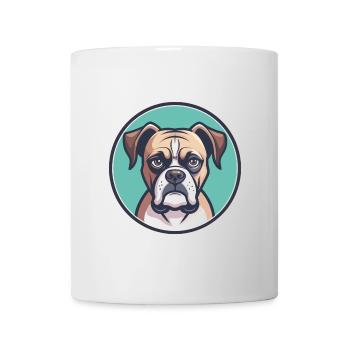 Boxer chien race dessin animé Kawaii Clipart animal de compagnie - Mug blanc - blanc - Devant