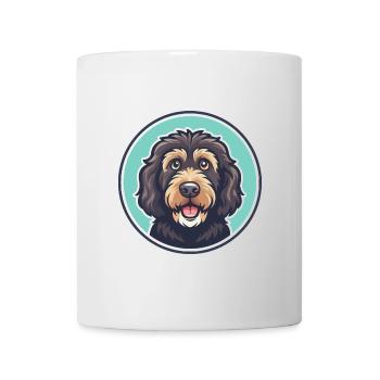 Chien d’eau cantabrique race dessin animé Kawaii Clipart - Mug blanc - blanc - Devant
