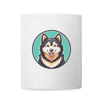 Chien Esquimau Canadien Race Dessin Animé Kawaii Clipart - Mug blanc - blanc - Devant