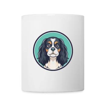 Cavalier Dog Breed Colorful Cartoon Kawaii Clipart - Mug - white - Front
