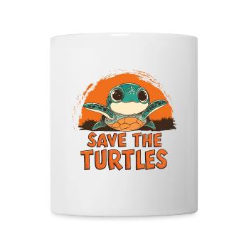 Schildkröte Save The Turtles Ozean Meer Natur - Tasse - Weiß - Vorne