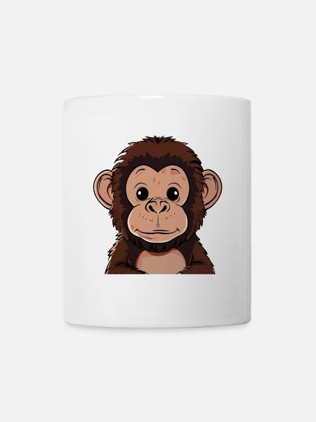 Affe Wildnis Affen - Tasse - Weiß